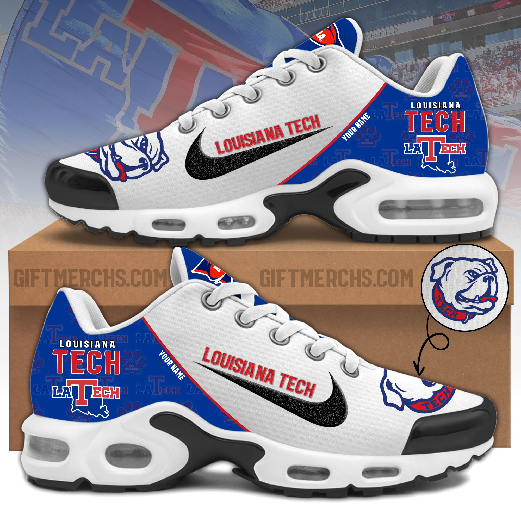 Louisiana Tech Personalized Shoes - Famjoys Louisiana Tech Personalized Shoes - Famjoys