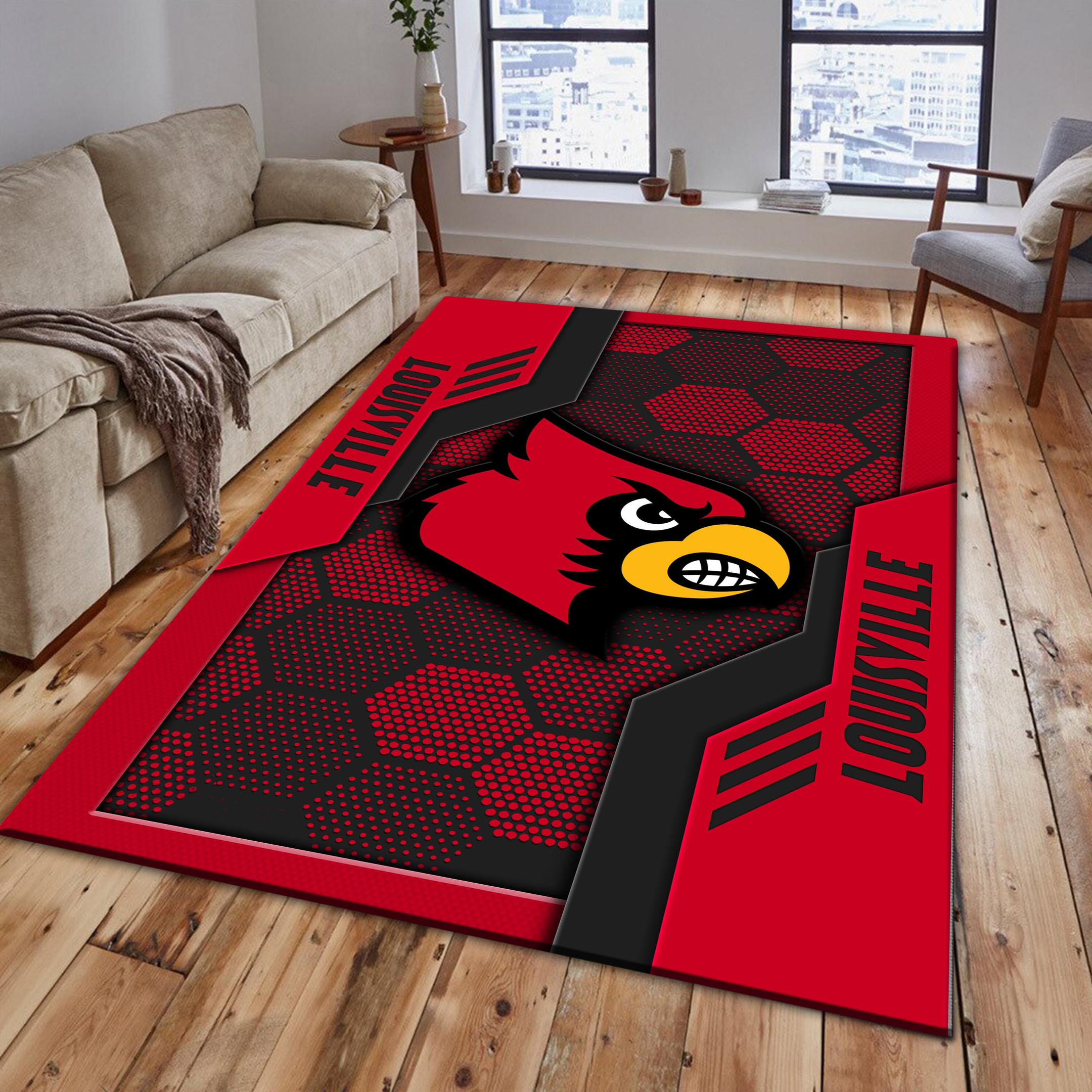 Louisville Cardinals Area Rugs 3807