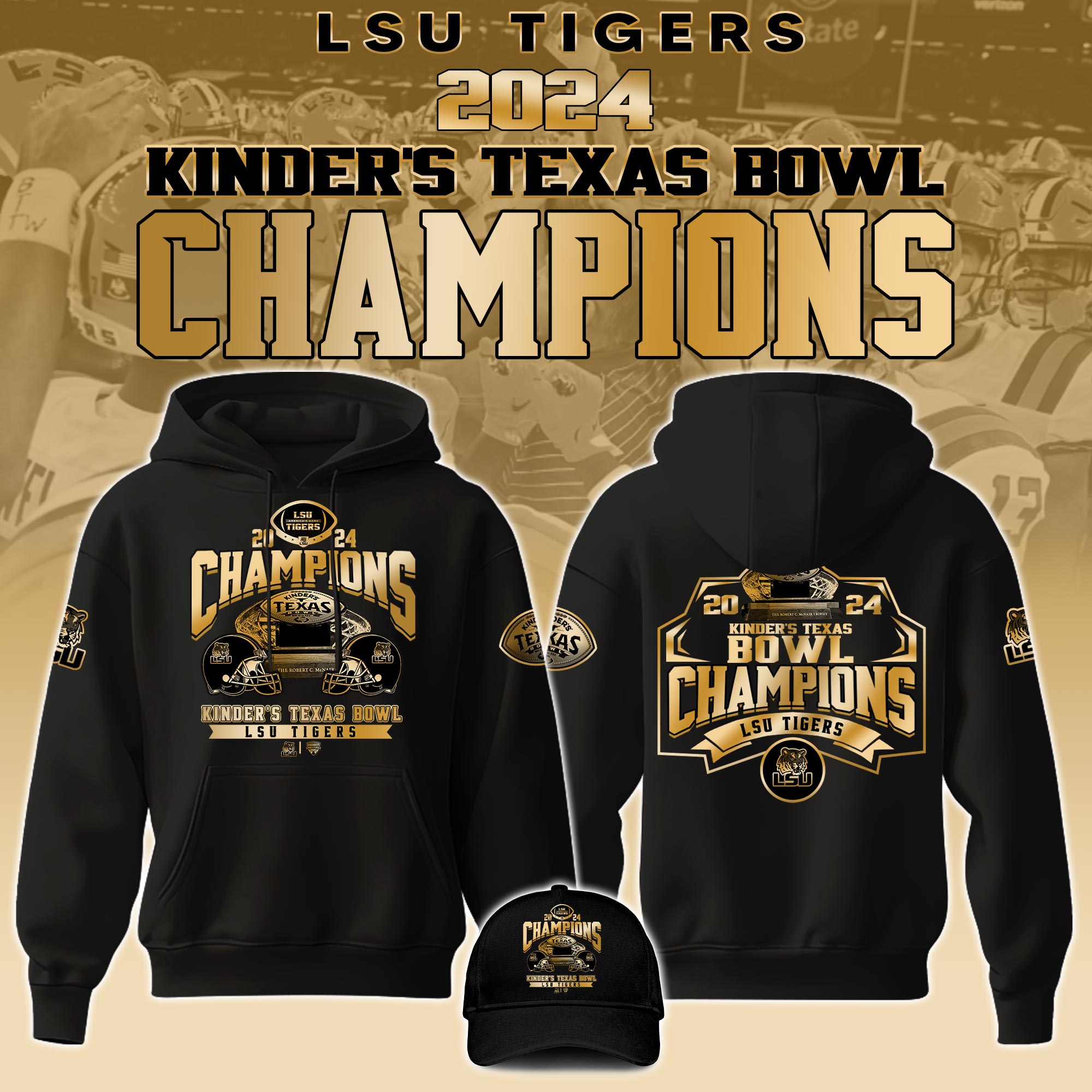 LSU Tiger Texas Bowl Champions Limited Editio Hoodie - Famjoys LSU Tiger Texas Bowl Champions Limited Editio Hoodie - Famjoys