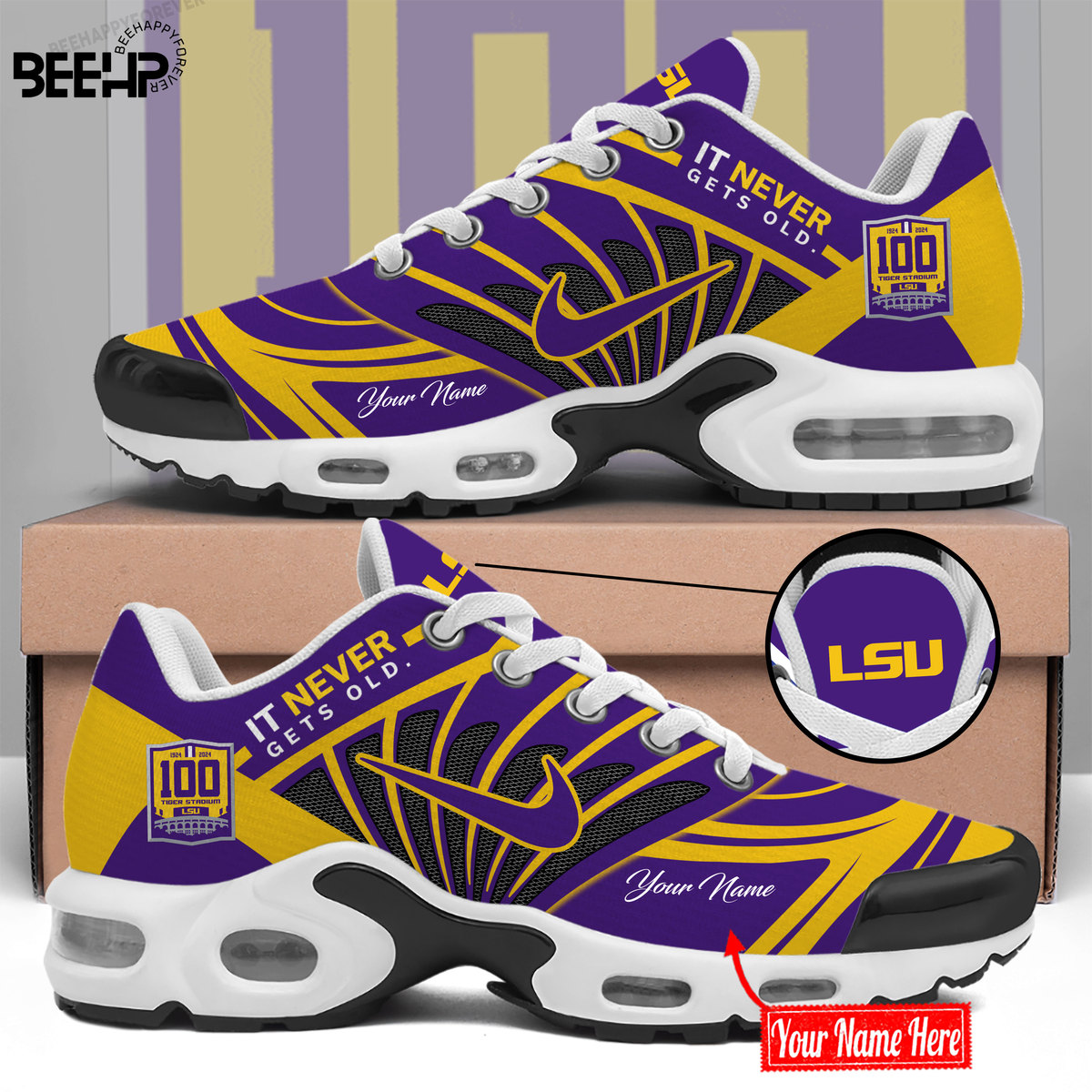 LSU Tigers 125 Years Memorial Stadium New Shoes - Famjoys LSU Tigers 125 Years Memorial Stadium New Shoes - Famjoys