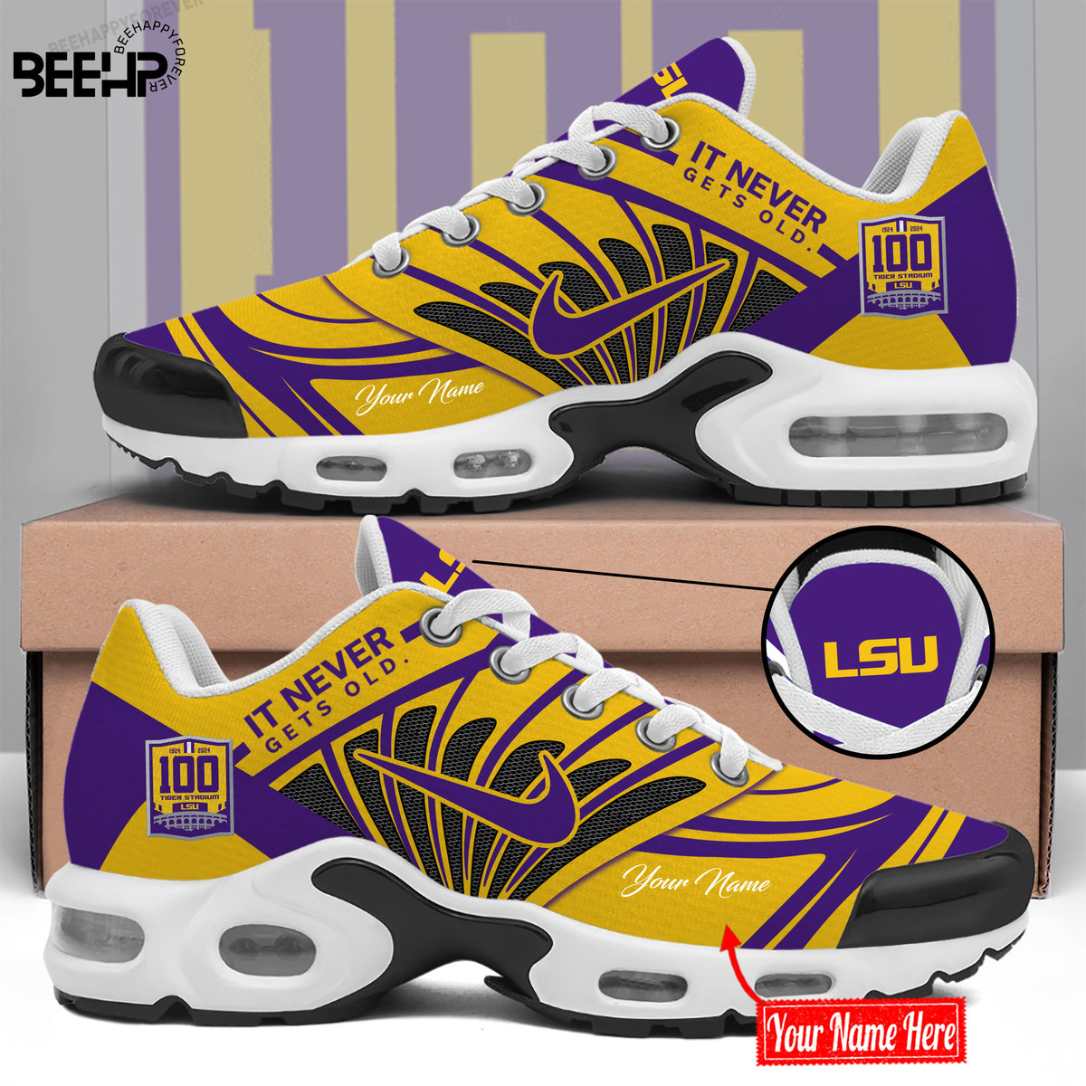 LSU Tigers 125 Years Memorial Stadium New Shoes - Famjoys LSU Tigers 125 Years Memorial Stadium New Shoes - Famjoys