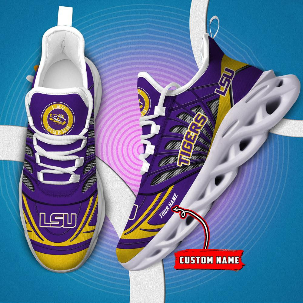 LSU Tigers Custom Name Max Soul Shoes - Famjoys LSU Tigers Custom Name Max Soul Shoes - Famjoys