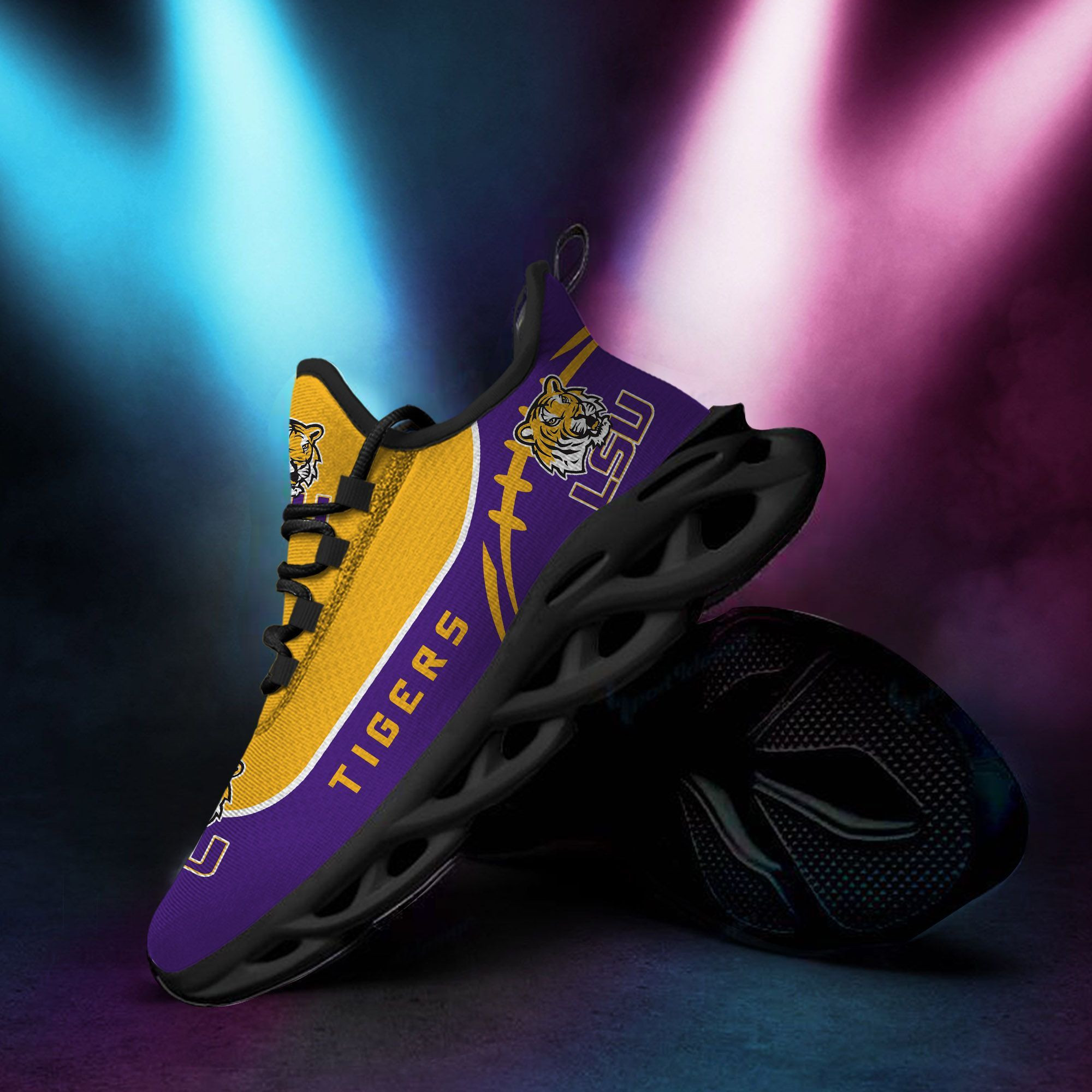 LSU Tigers Custom Personalized Max Soul Sneakers Shoes - Famjoys LSU Tigers Custom Personalized Max Soul Sneakers Shoes - Famjoys