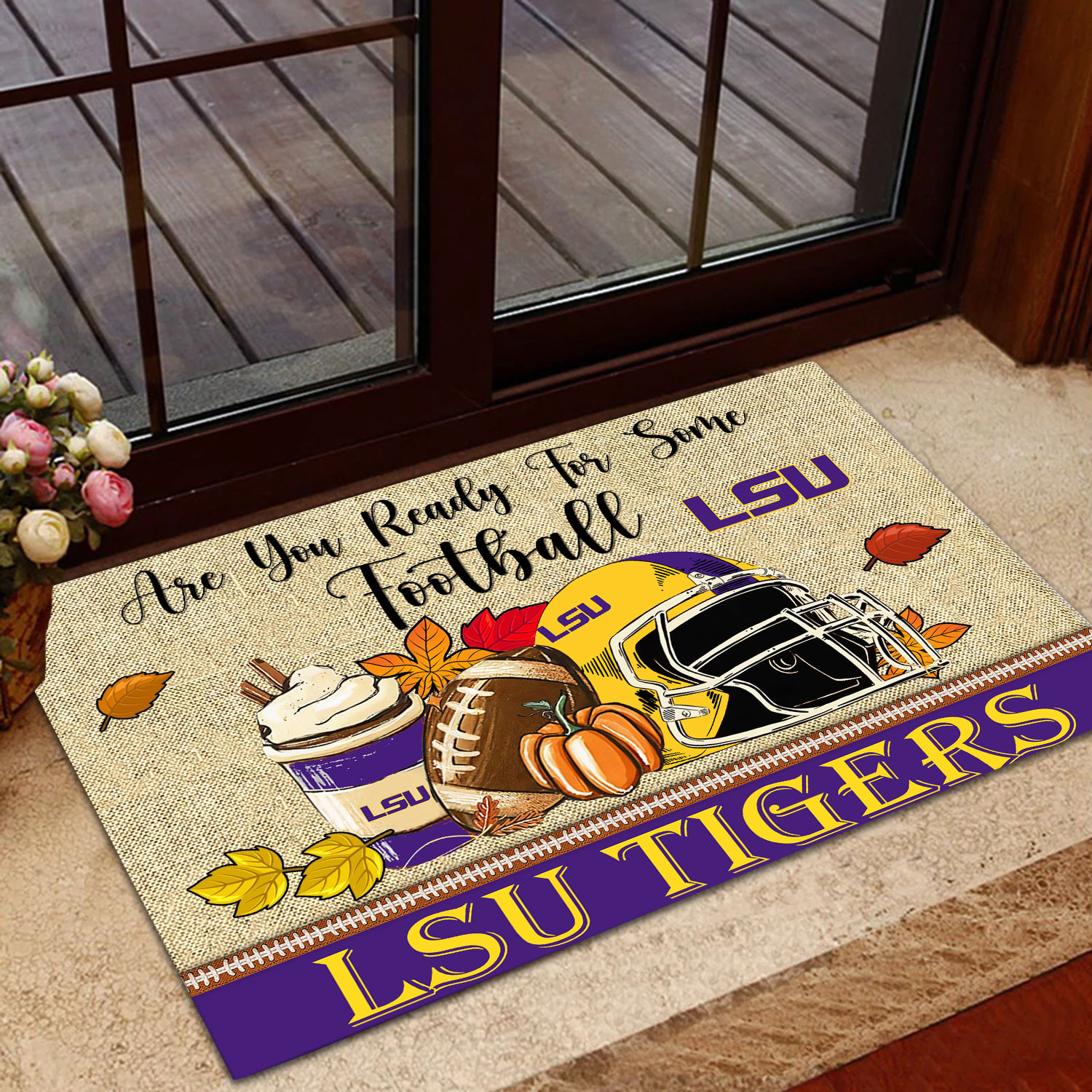 LSU Tigers Fall Football Custom Doormat - Famjoys LSU Tigers Fall Football Custom Doormat - Famjoys
