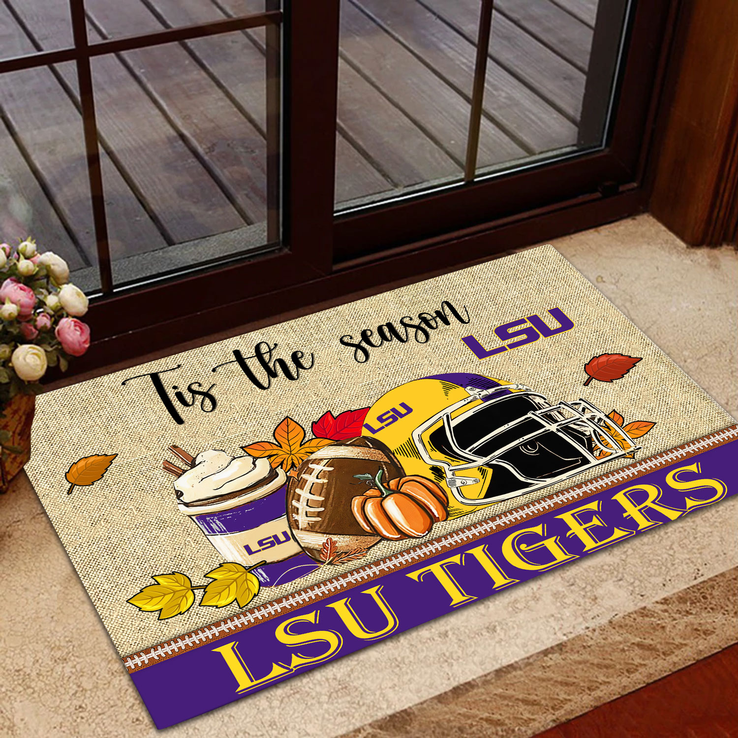 LSU Tigers Fall Football Custom Doormat - Famjoys LSU Tigers Fall Football Custom Doormat - Famjoys