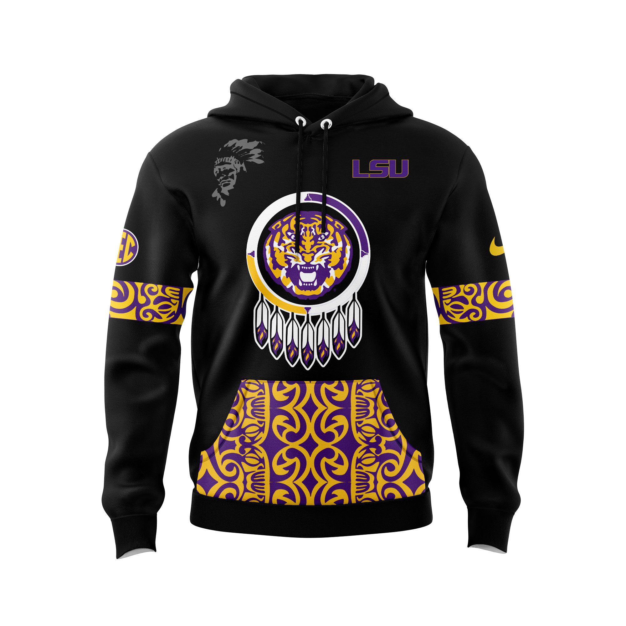 LSU Tigers football Native American Heritage Month Premium Pullover Hoodie - Famjoys LSU Tigers football Native American Heritage Month Premium Pullover Hoodie - Famjoys