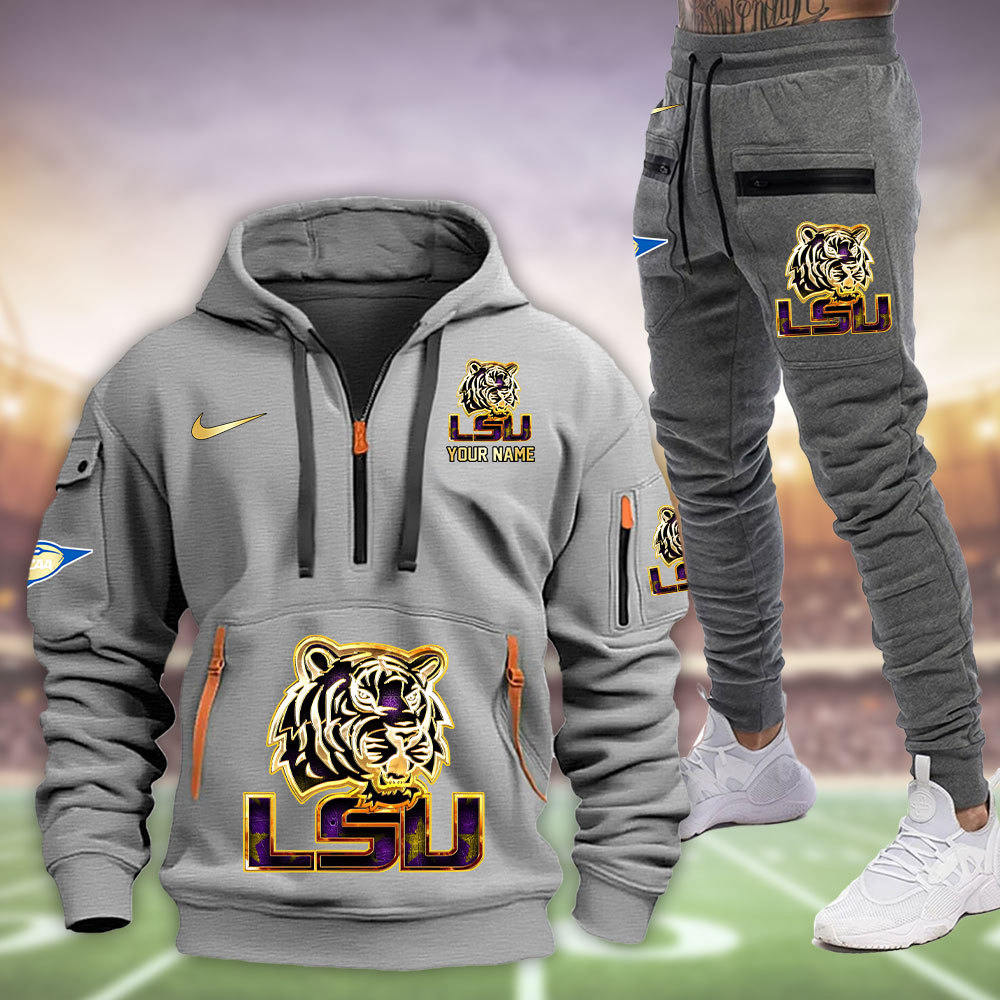 LSU Tigers Heavy Hoodie Set - Famjoys LSU Tigers Heavy Hoodie Set - Famjoys