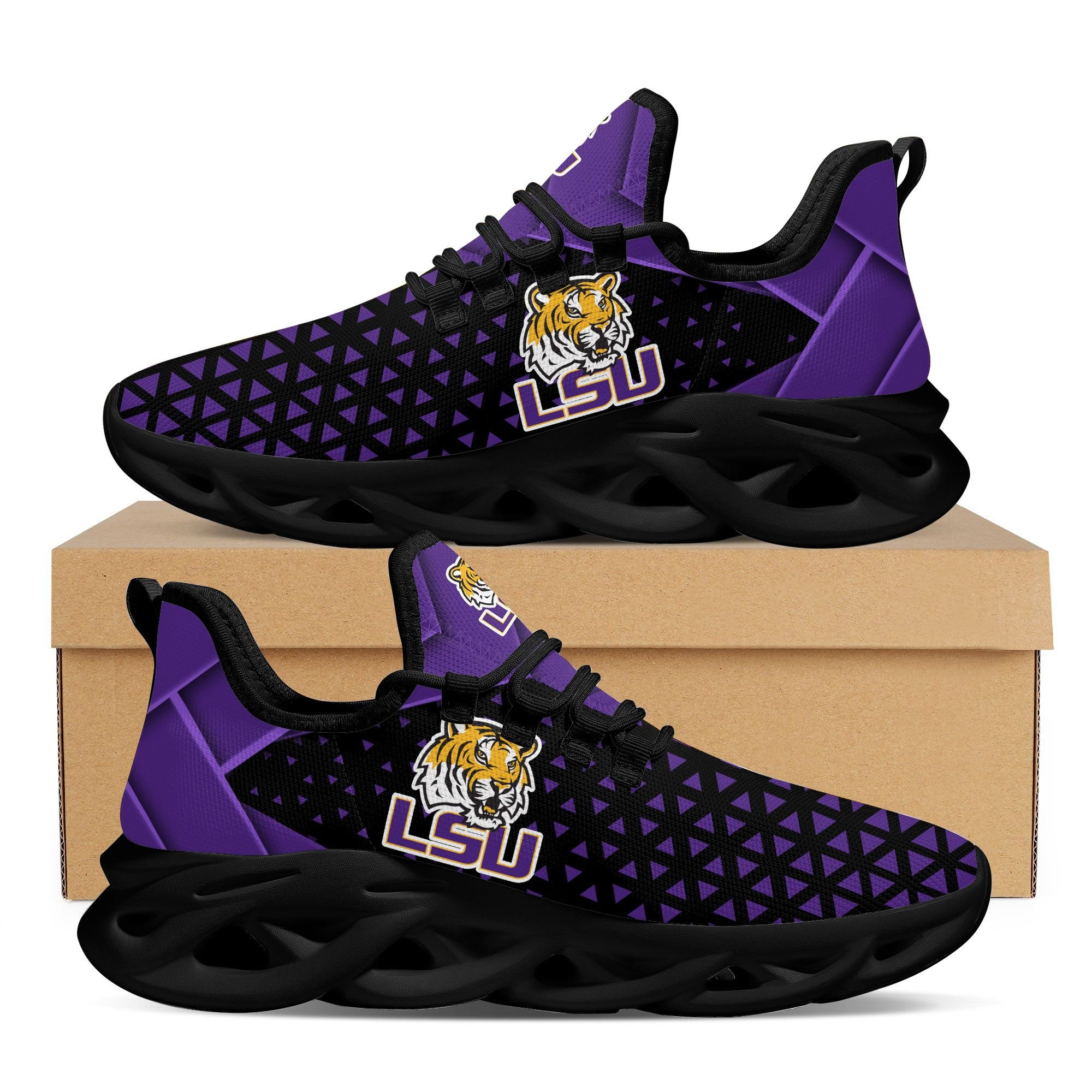 LSU Tigers Max Soul Sneakers Shoes - Famjoys LSU Tigers Max Soul Sneakers Shoes - Famjoys