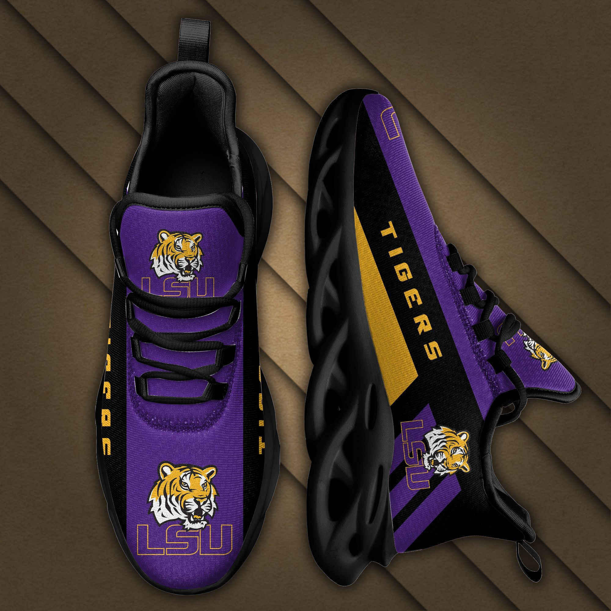 LSU Tigers Max Soul Sneakers Shoes - Famjoys LSU Tigers Max Soul Sneakers Shoes - Famjoys