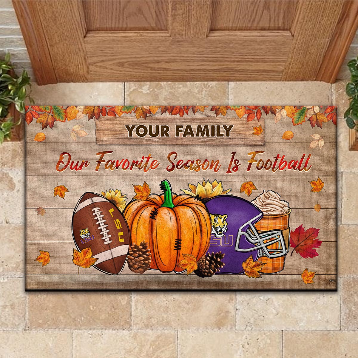LSU Tigers Our Favorite Season is Football Doormat - Famjoys LSU Tigers Our Favorite Season is Football Doormat - Famjoys