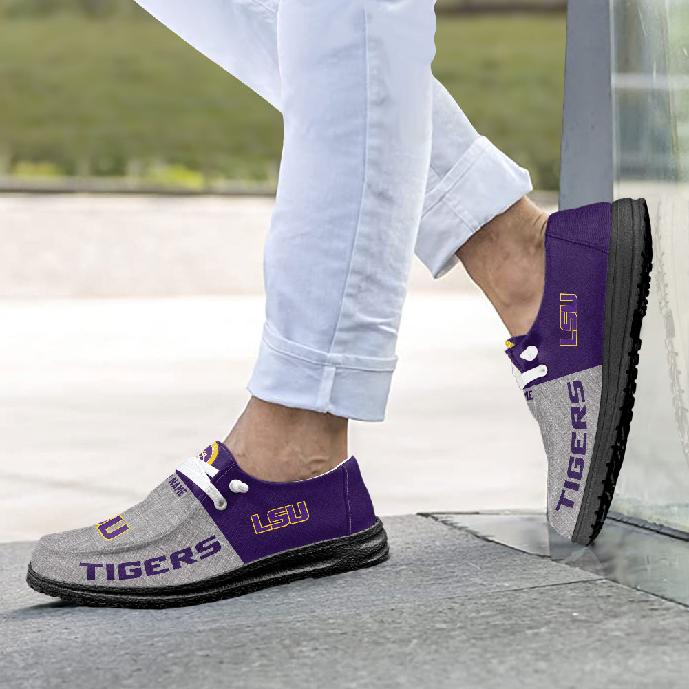 LSU Tigers Personalized Hey Dude Shoes - Famjoys LSU Tigers Personalized Hey Dude Shoes - Famjoys