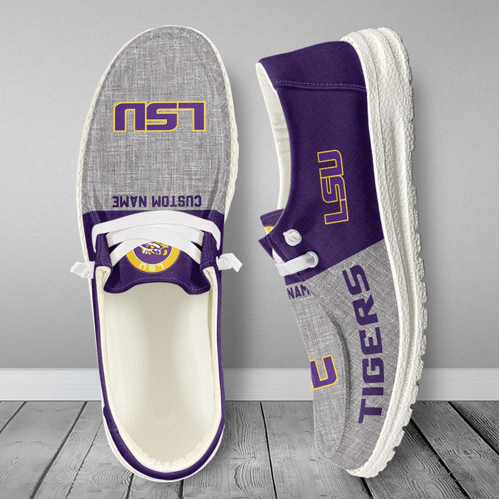 LSU Tigers Personalized Hey Dude Shoes - Famjoys LSU Tigers Personalized Hey Dude Shoes - Famjoys