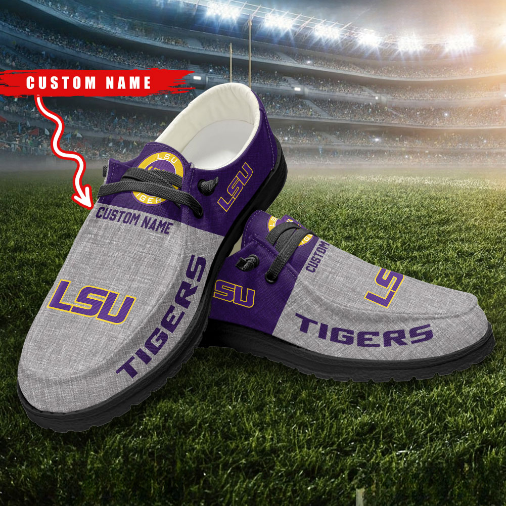 LSU Tigers Personalized Hey Dude Shoes - Famjoys LSU Tigers Personalized Hey Dude Shoes - Famjoys