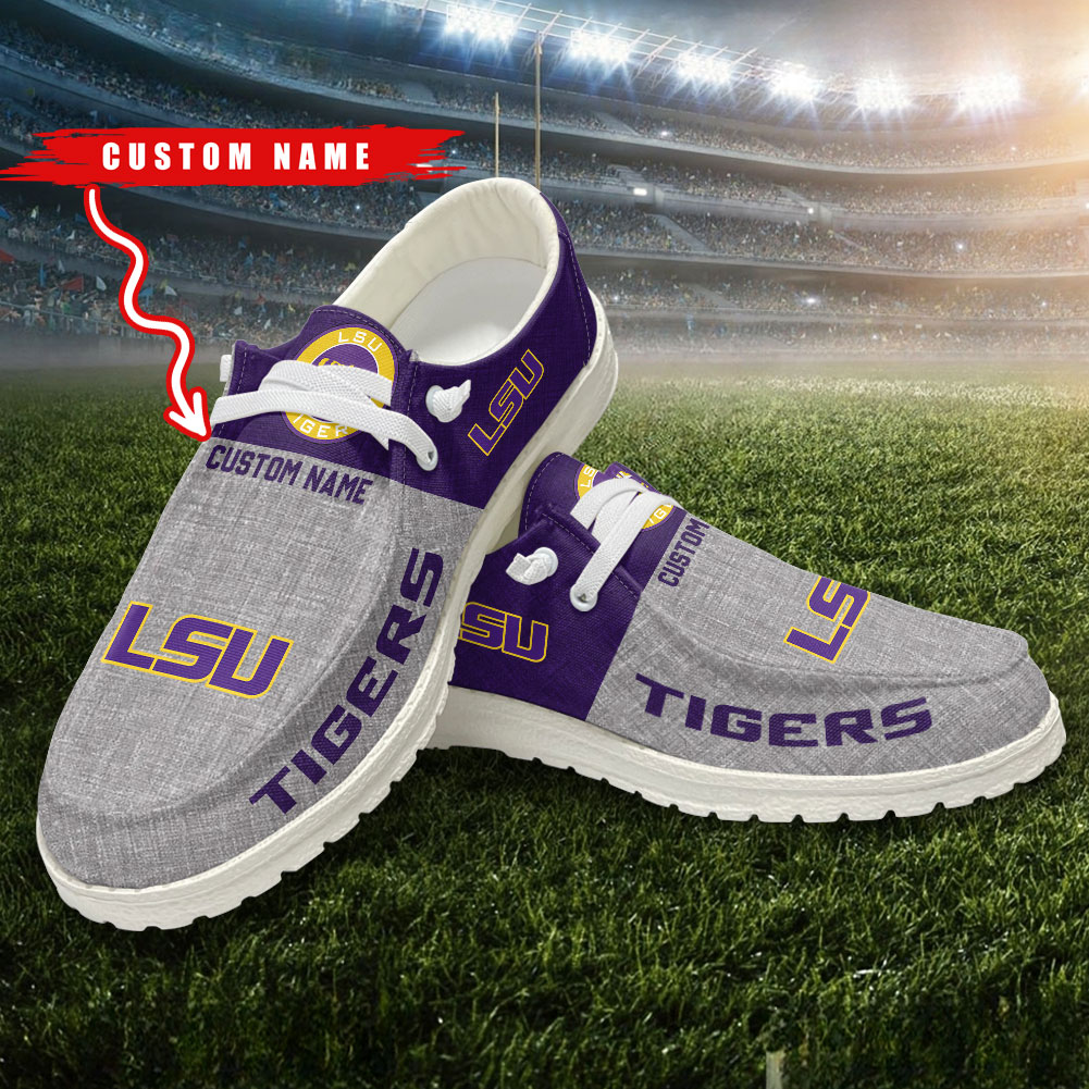 LSU Tigers Personalized Hey Dude Shoes - Famjoys LSU Tigers Personalized Hey Dude Shoes - Famjoys
