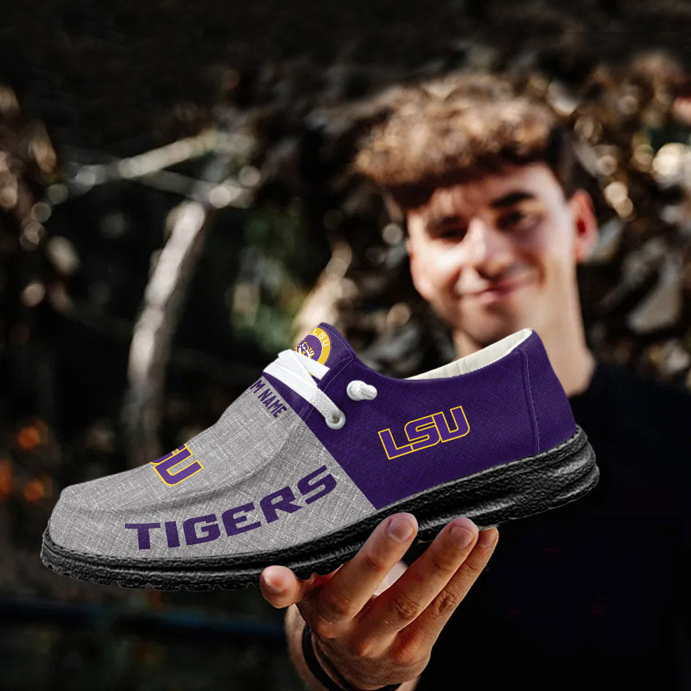 LSU Tigers Personalized Hey Dude Shoes - Famjoys LSU Tigers Personalized Hey Dude Shoes - Famjoys