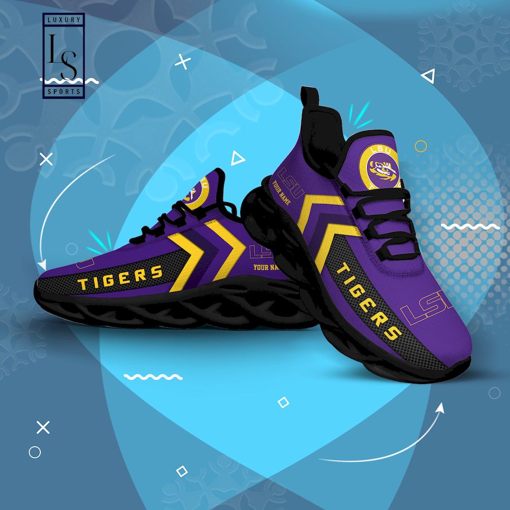 LSU Tigers Personalized Max Soul Shoes - Famjoys LSU Tigers Personalized Max Soul Shoes - Famjoys