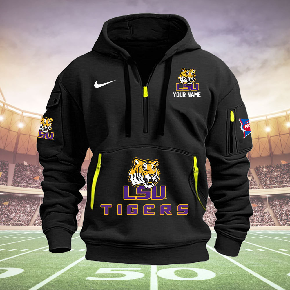 LSU TIGERS Quarter Zip Hoodie - Famjoys LSU TIGERS Quarter Zip Hoodie - Famjoys