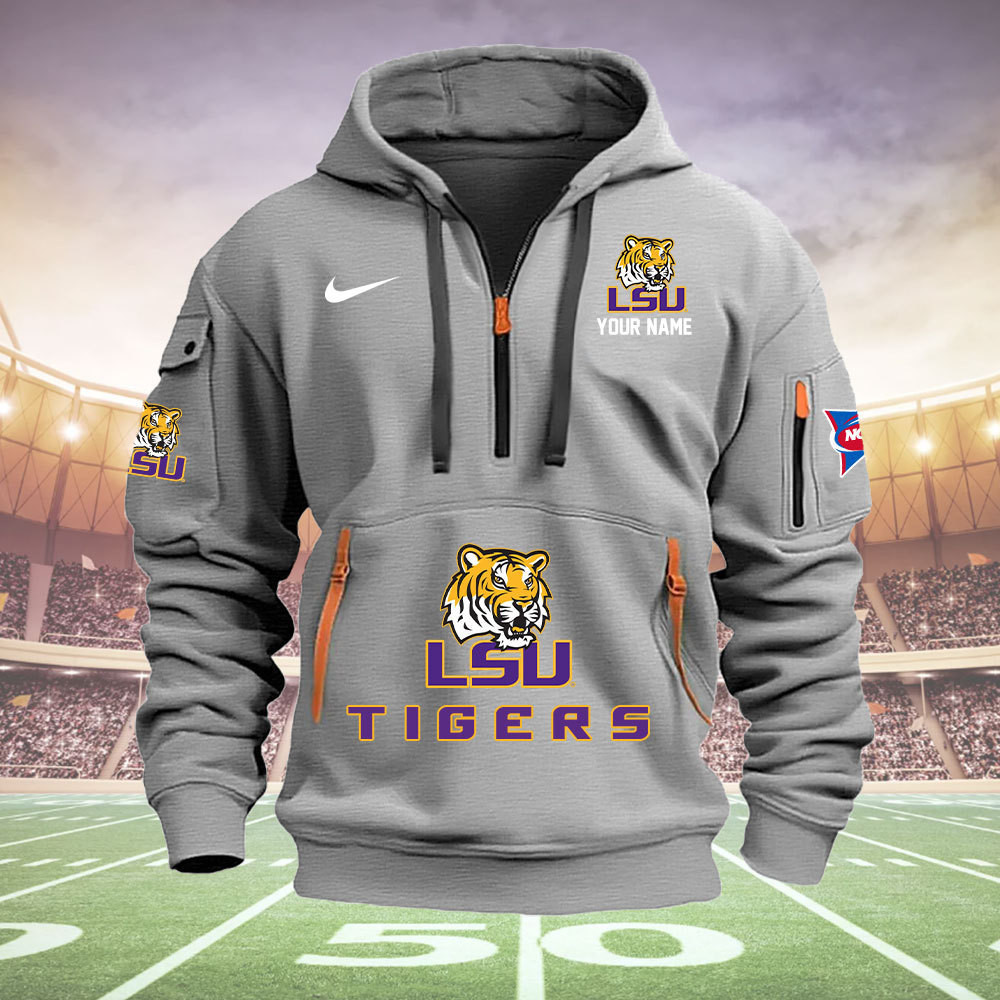 LSU TIGERS Quarter Zip Hoodie - Famjoys LSU TIGERS Quarter Zip Hoodie - Famjoys