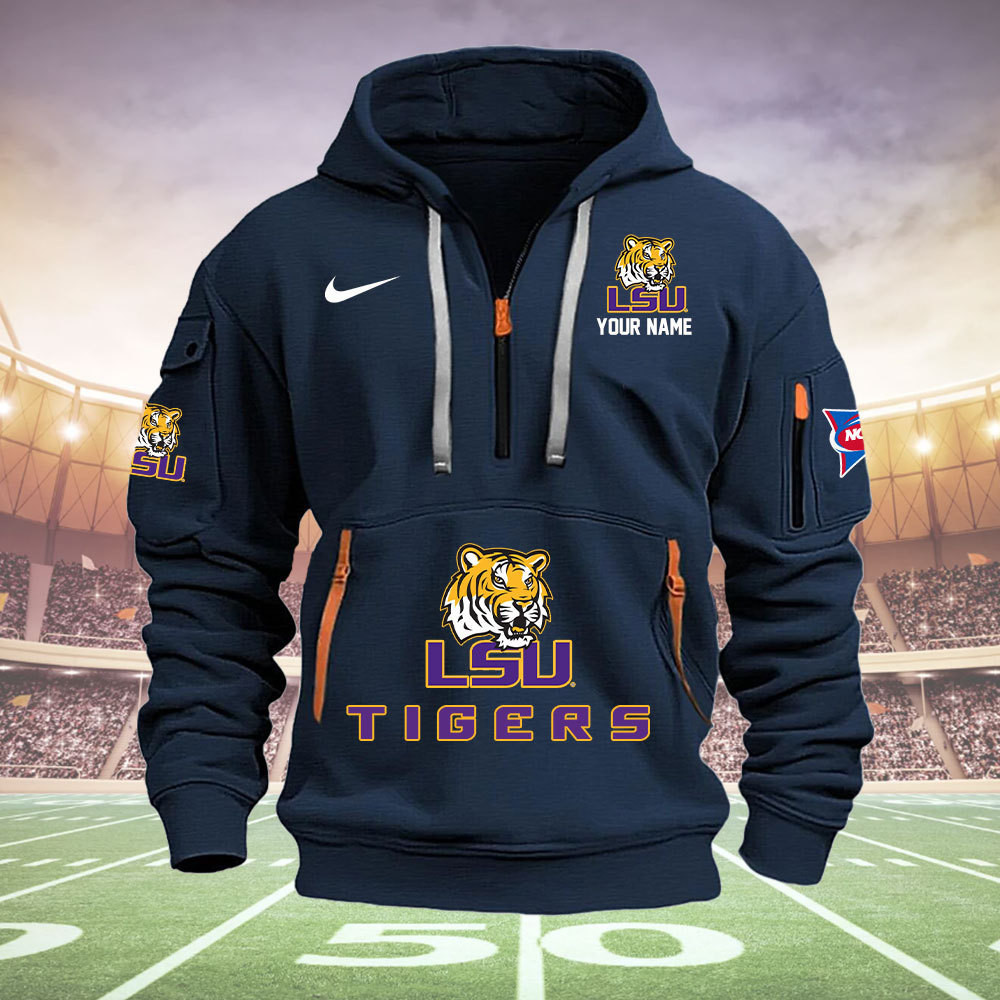 LSU TIGERS Quarter Zip Hoodie - Famjoys LSU TIGERS Quarter Zip Hoodie - Famjoys