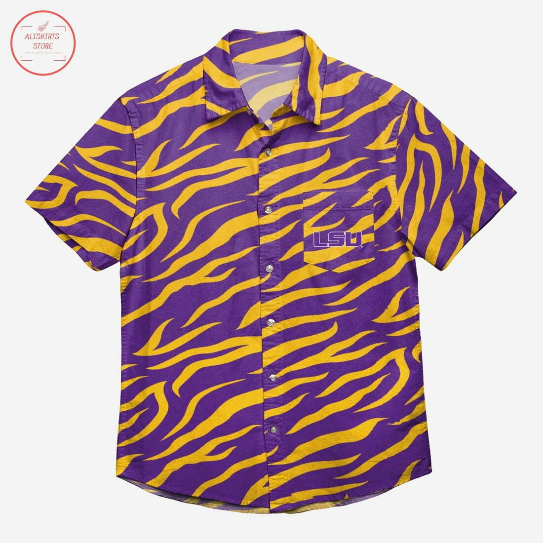 Lsu Tigers Thematic Hawaiian Shirt - Famjoys Lsu Tigers Thematic Hawaiian Shirt - Famjoys