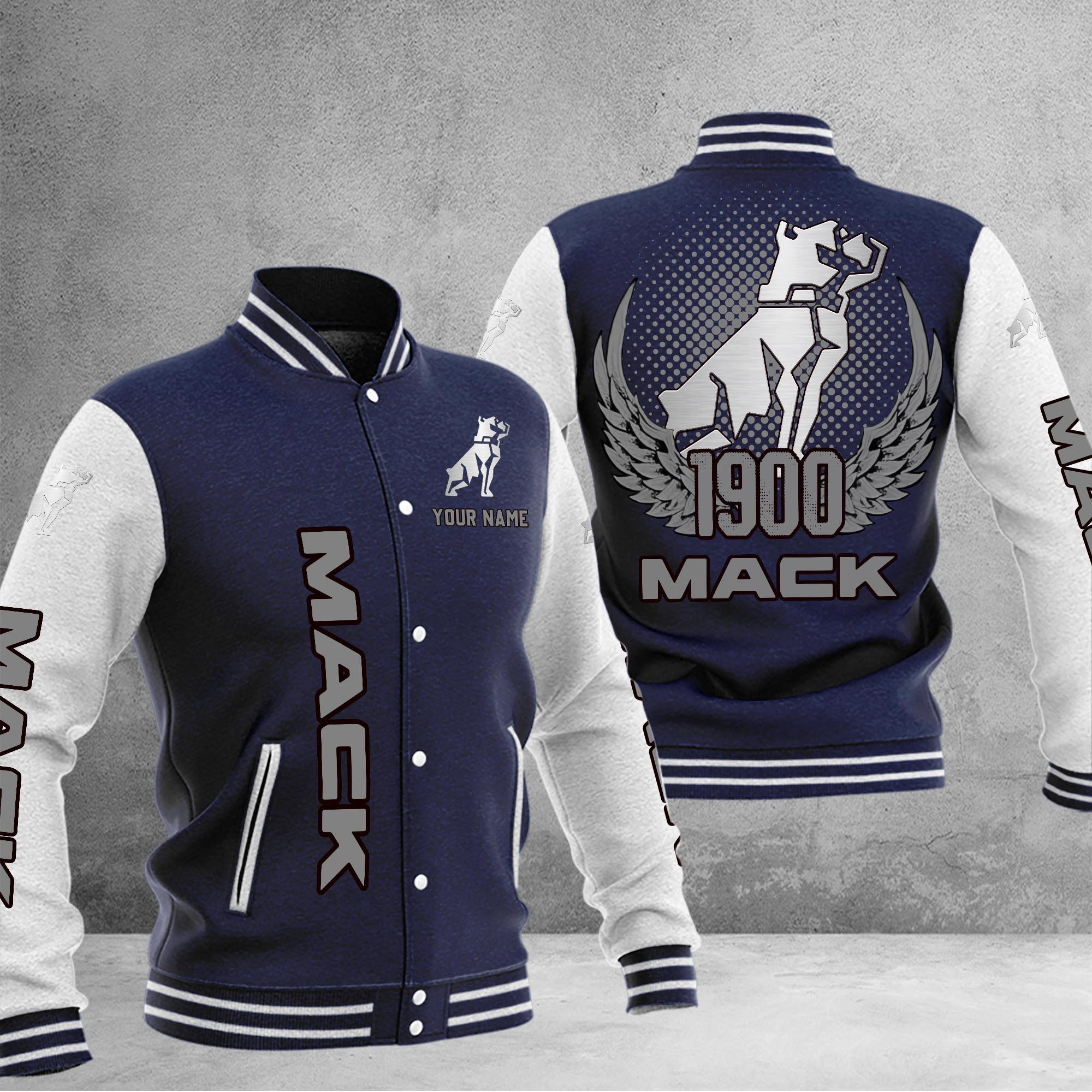 Mack DMHJ1186 Baseball Jacket Multicolor - Famjoys Mack DMHJ1186 Baseball Jacket Multicolor - Famjoys