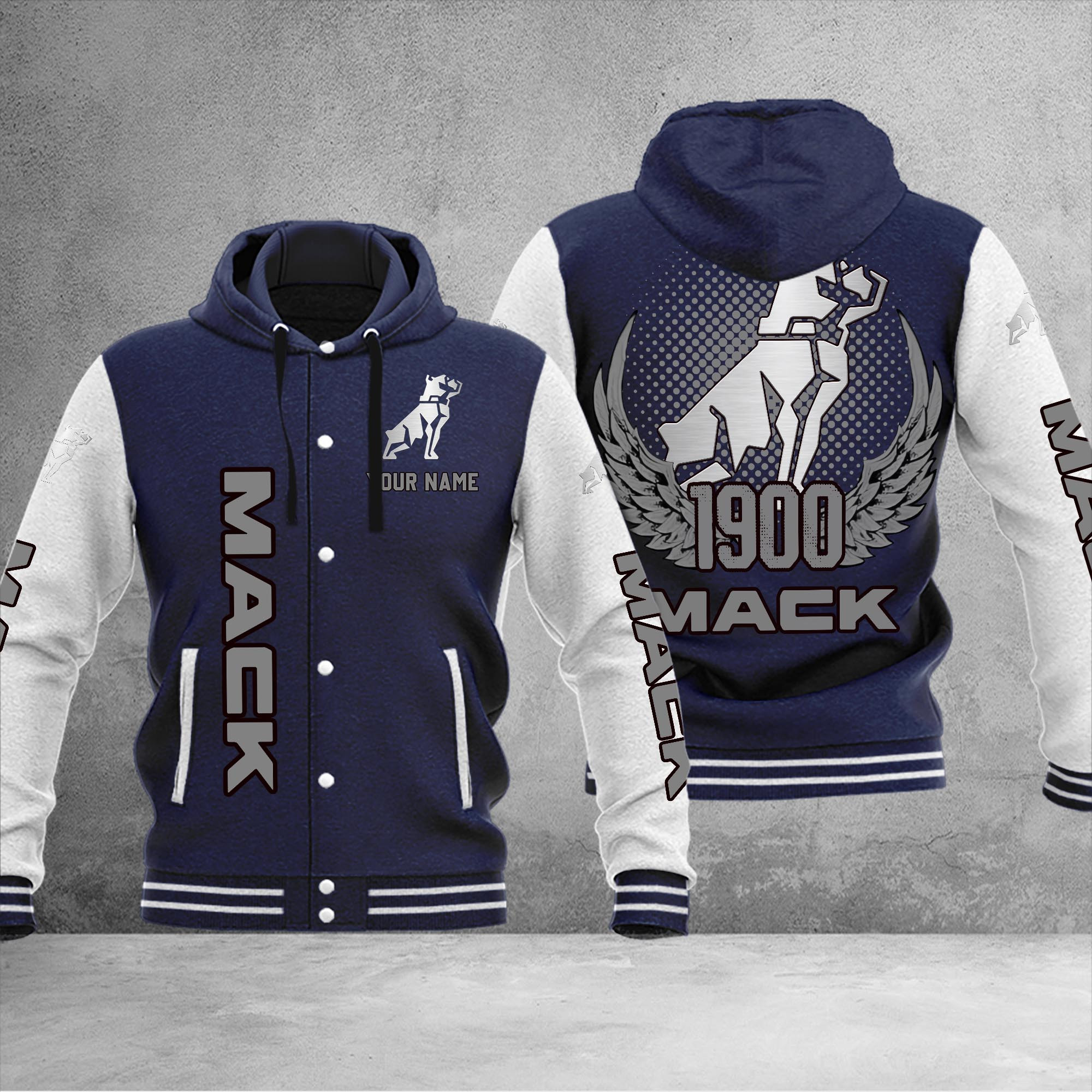 Mack DMHJ1186 Baseball Jacket Multicolor - Famjoys Mack DMHJ1186 Baseball Jacket Multicolor - Famjoys