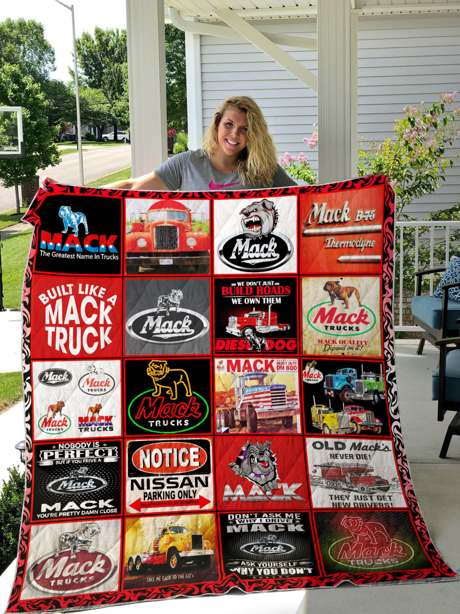 Mack-trucks Quilt Blanket - Famjoys Mack-trucks Quilt Blanket - Famjoys
