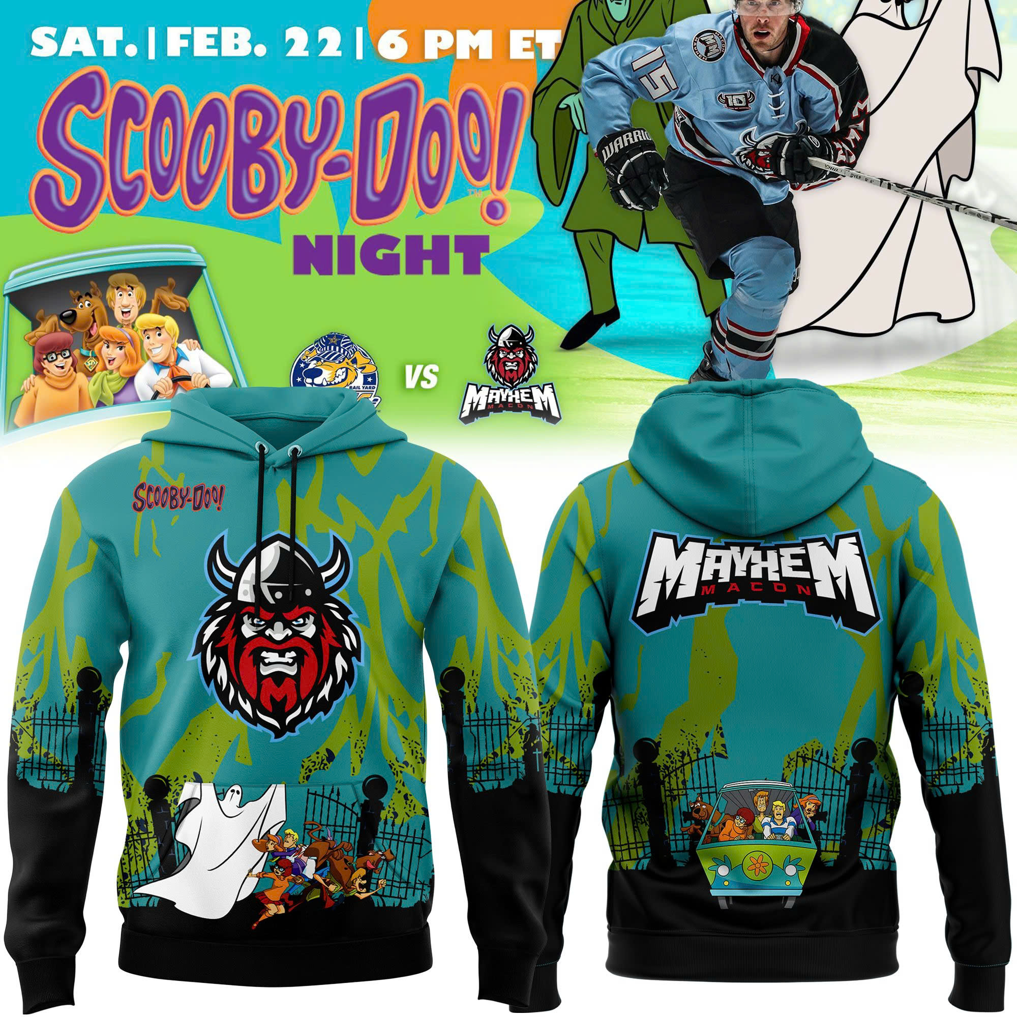 Macon Mayhem x Scooby Doo Hoodie 2025 - Famjoys Macon Mayhem x Scooby Doo Hoodie 2025 - Famjoys