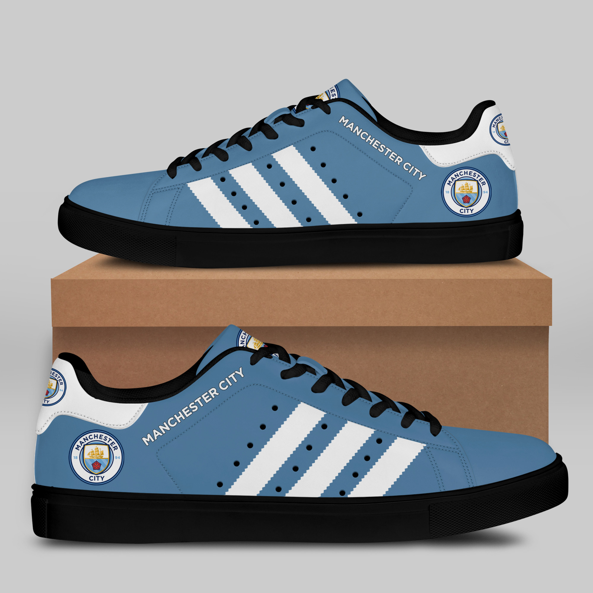 Man City Stn Smith Shoes Ver 1 - Famjoys Man City Stn Smith Shoes Ver 1 - Famjoys