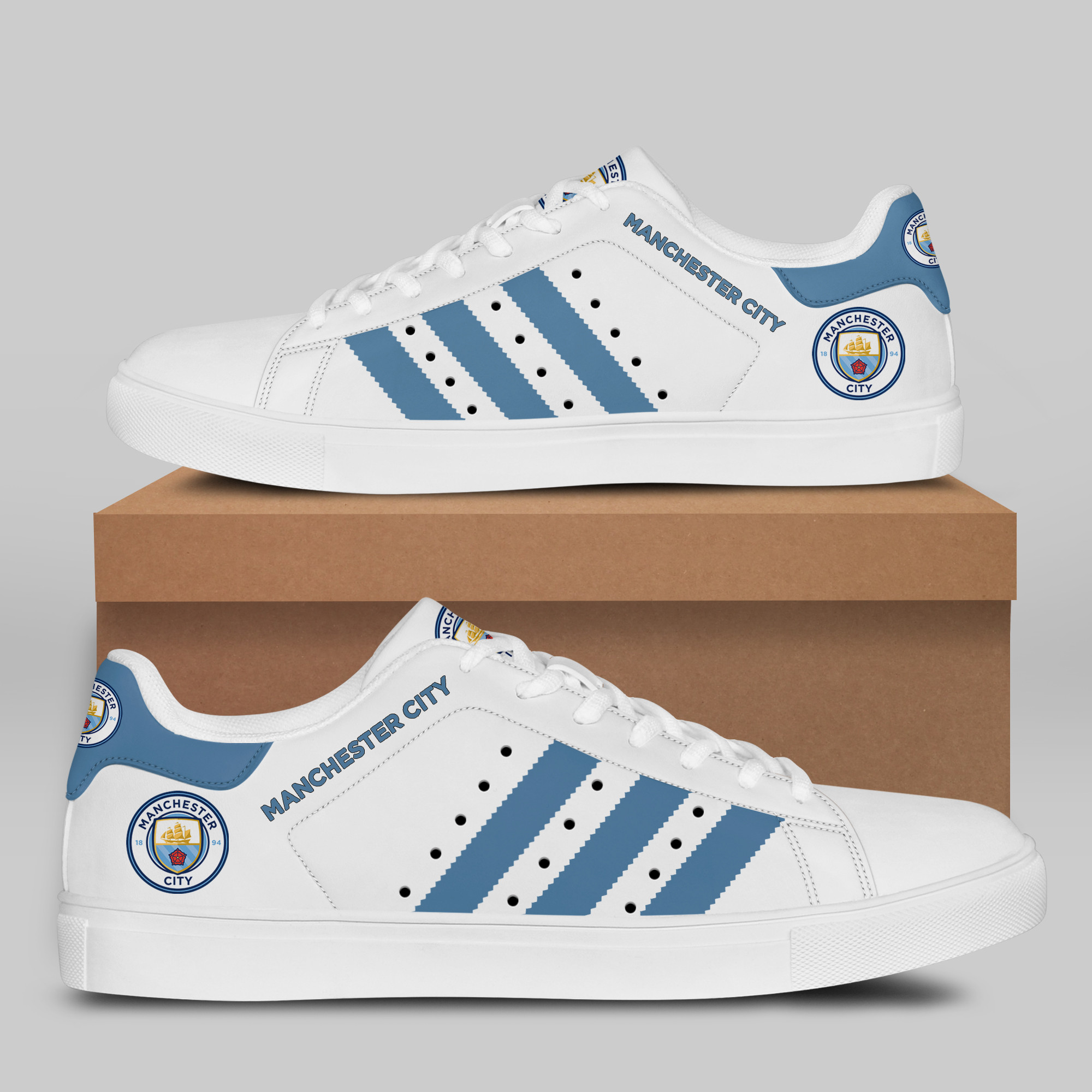 Man City Stn Smith Shoes Ver 2 - Famjoys Man City Stn Smith Shoes Ver 2 - Famjoys