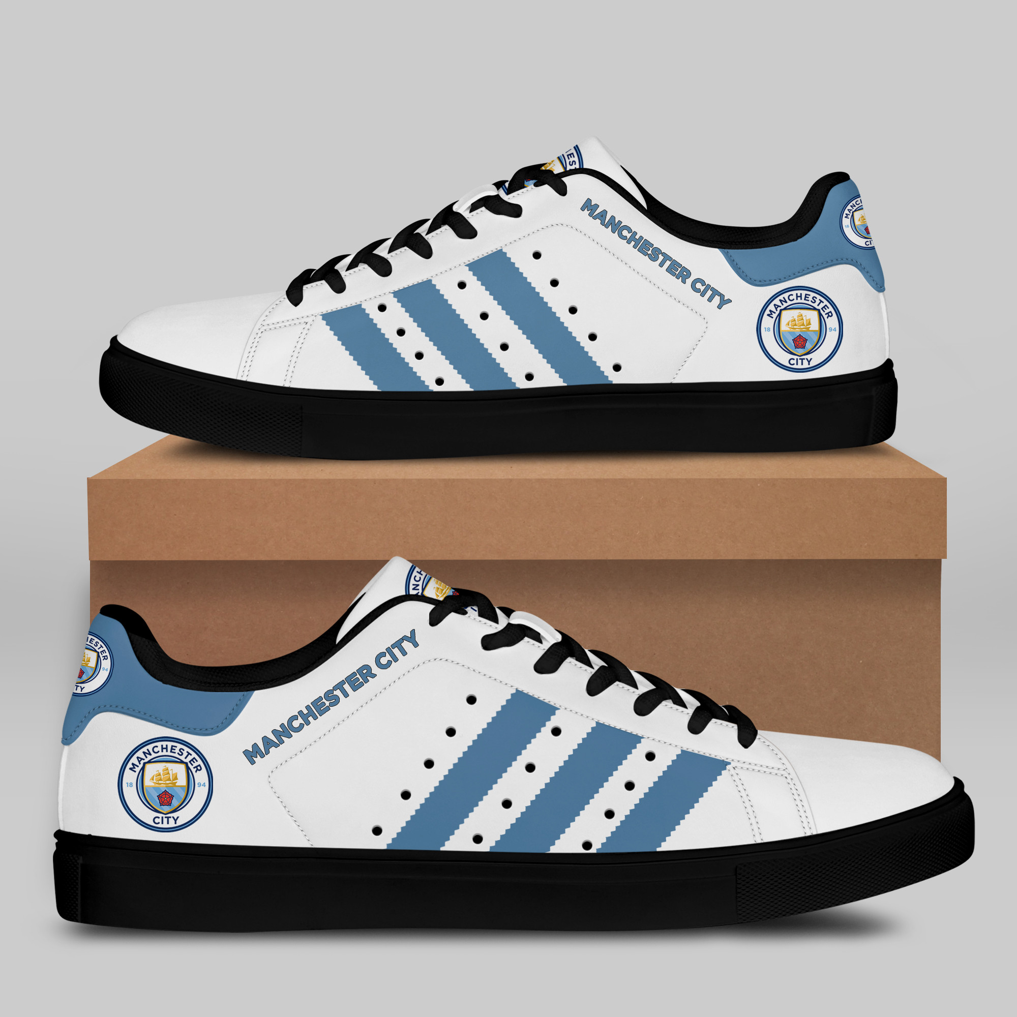 Man City Stn Smith Shoes Ver 2 - Famjoys Man City Stn Smith Shoes Ver 2 - Famjoys