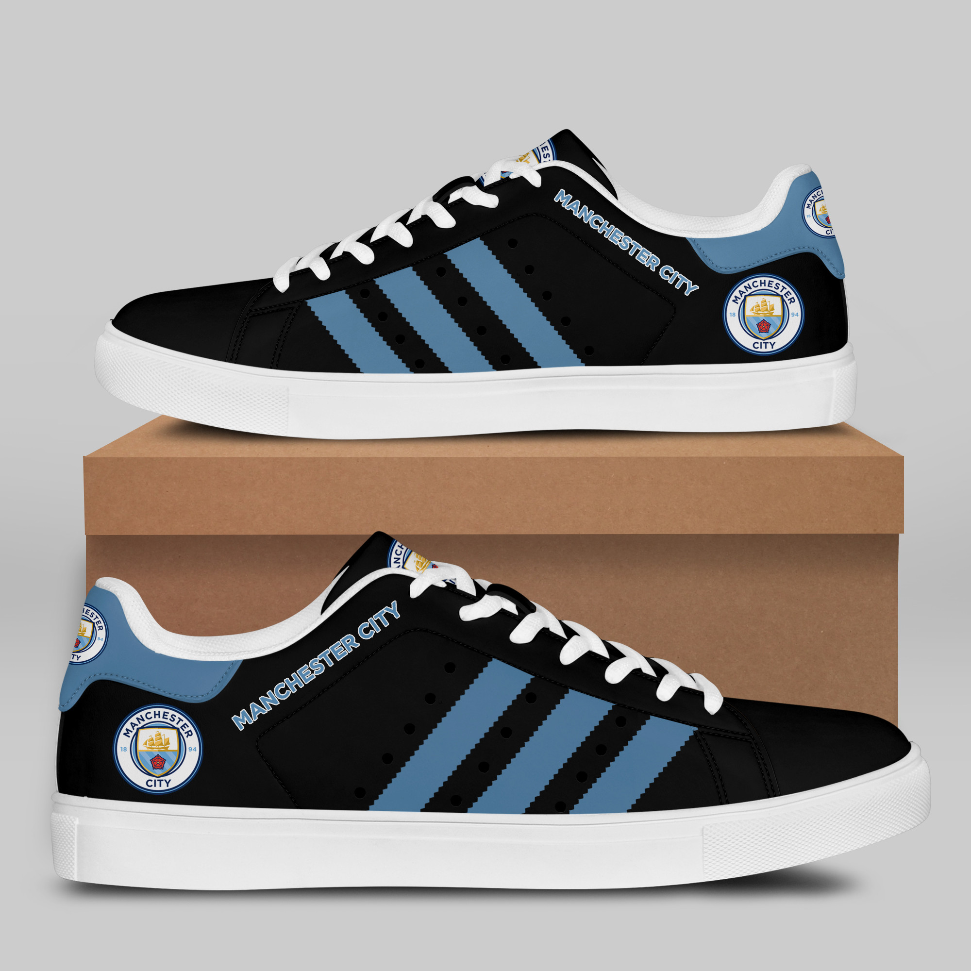 Man City Stn Smith Shoes Ver 3 - Famjoys Man City Stn Smith Shoes Ver 3 - Famjoys