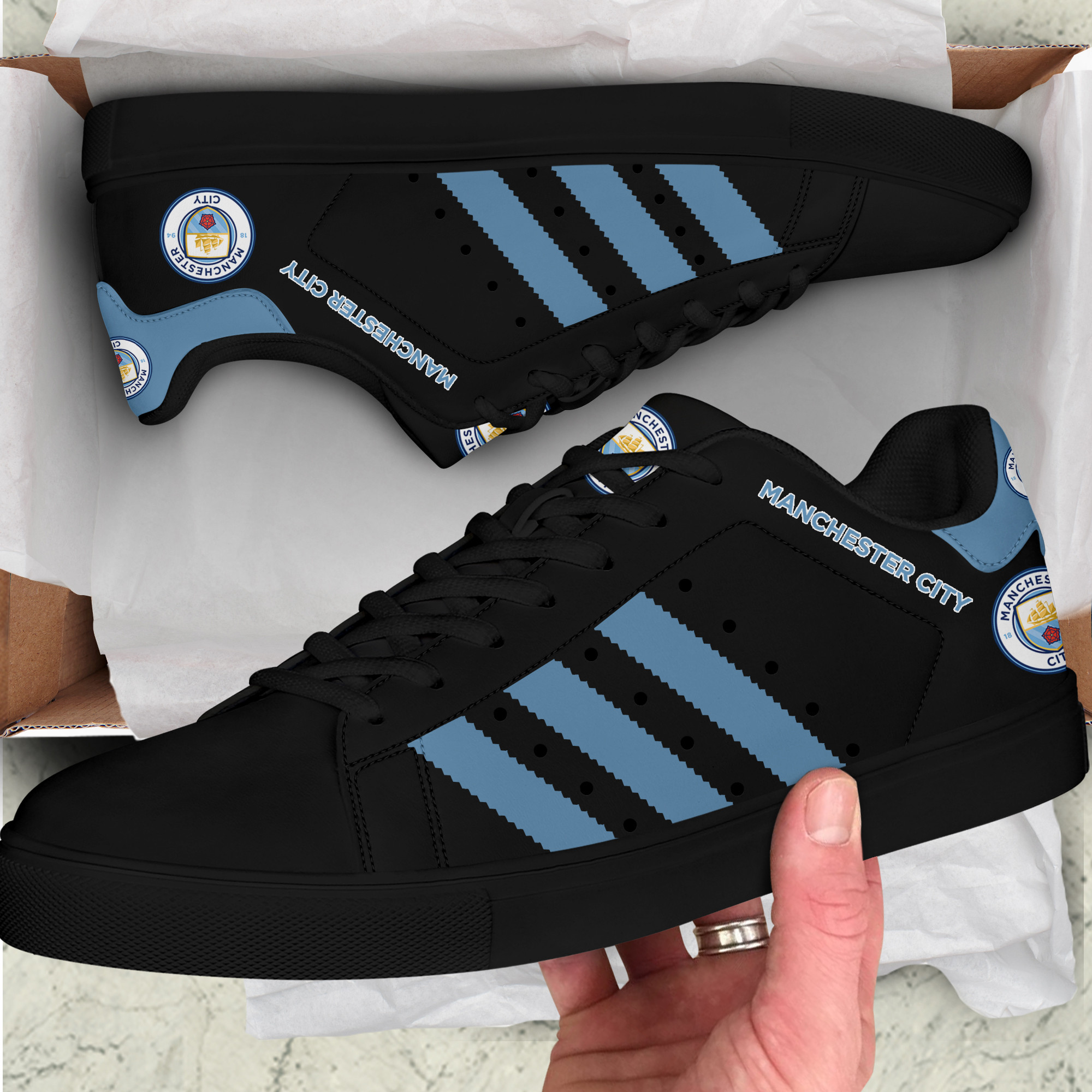 Man City Stn Smith Shoes Ver 3 - Famjoys Man City Stn Smith Shoes Ver 3 - Famjoys