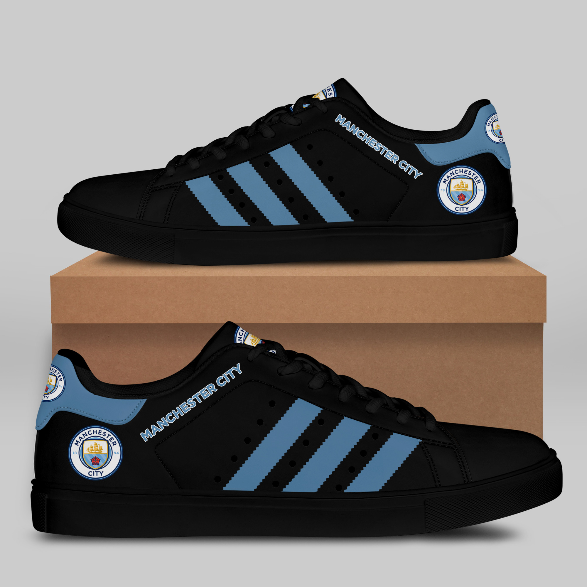 Man City Stn Smith Shoes Ver 3 - Famjoys Man City Stn Smith Shoes Ver 3 - Famjoys