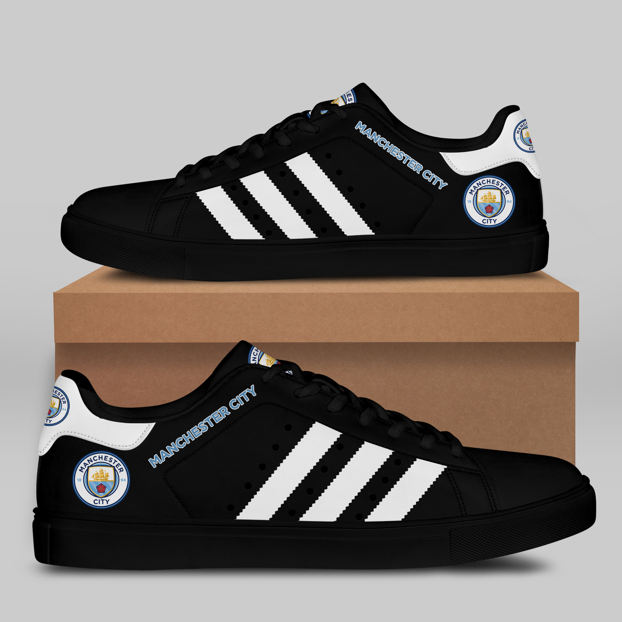 Man City Stn Smith Shoes Ver 4 - Famjoys Man City Stn Smith Shoes Ver 4 - Famjoys