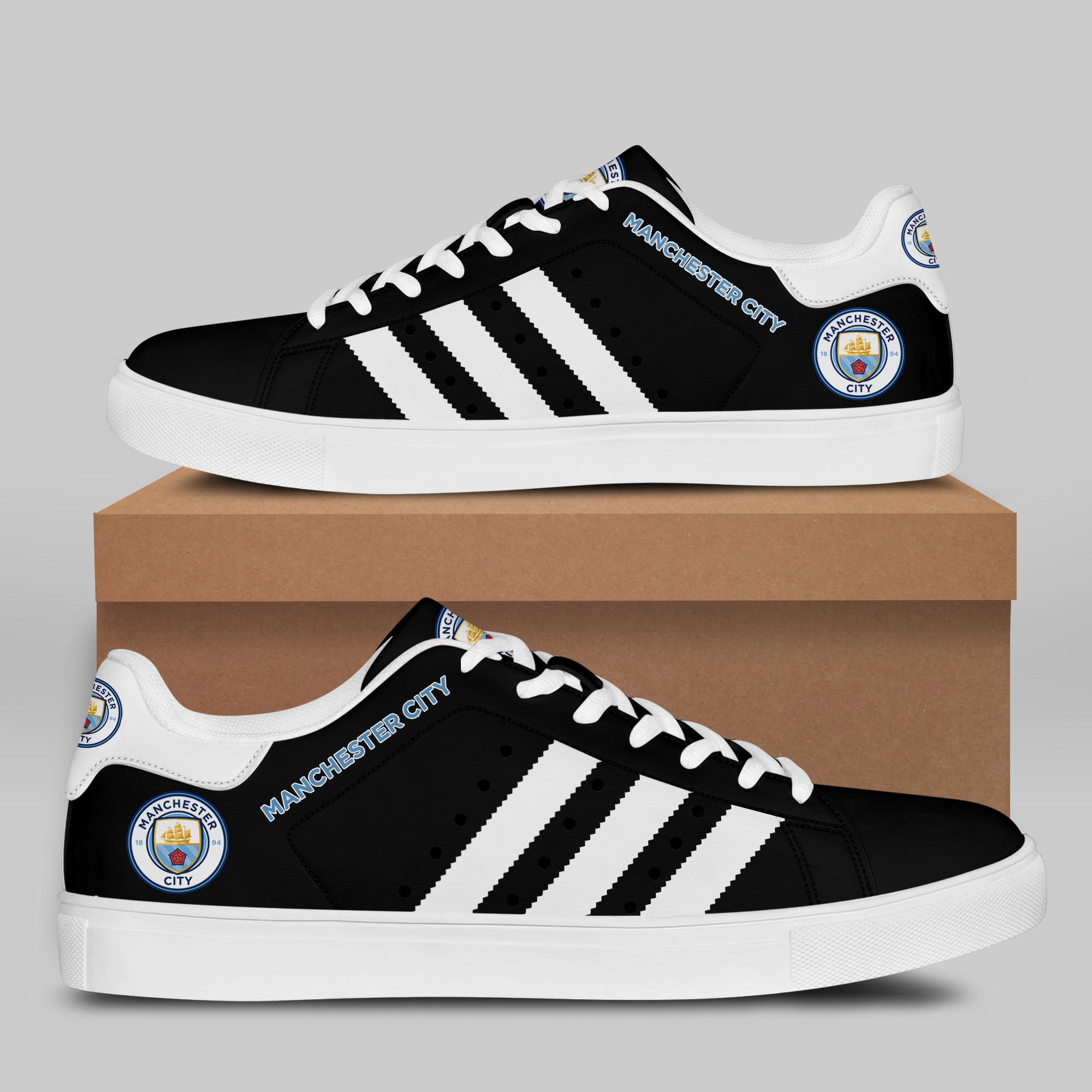 Man City Stn Smith Shoes Ver 4 - Famjoys Man City Stn Smith Shoes Ver 4 - Famjoys