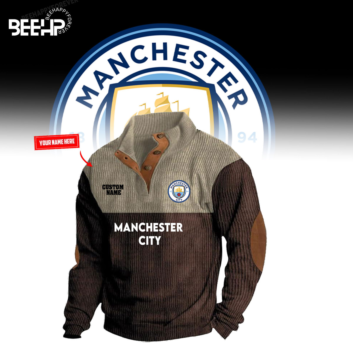 Manchester City 2D Fleece Sweater Fashions - Famjoys Manchester City 2D Fleece Sweater Fashions - Famjoys