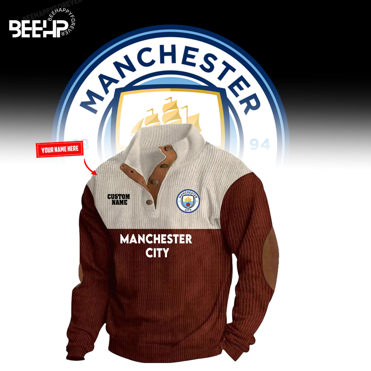 Manchester City 2D Fleece Sweater Fashions - Famjoys Manchester City 2D Fleece Sweater Fashions - Famjoys