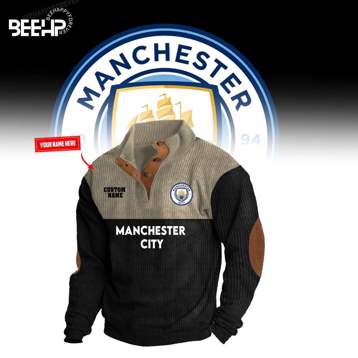 Manchester City 2D Fleece Sweater Fashions - Famjoys Manchester City 2D Fleece Sweater Fashions - Famjoys