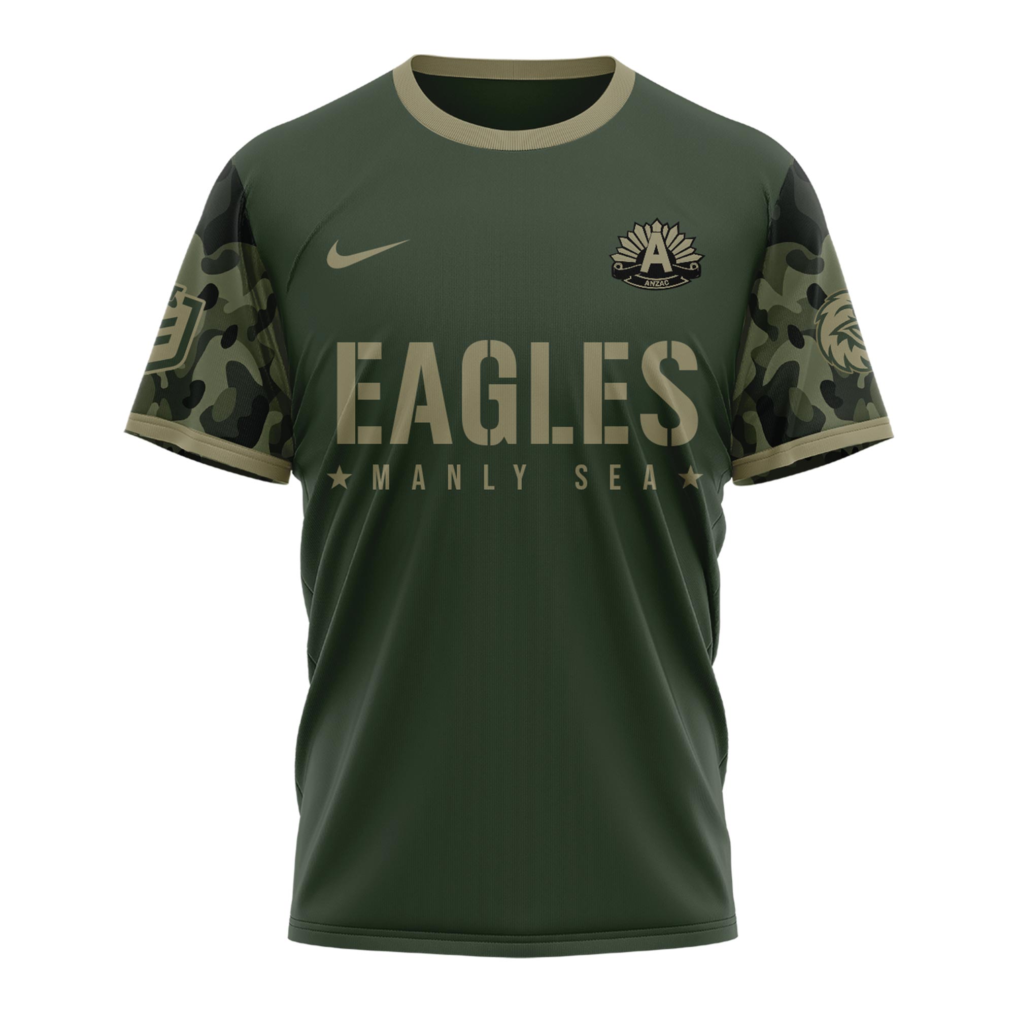 Manly Sea Eagles x Anzac Day Tshirt 2025 - Famjoys Manly Sea Eagles x Anzac Day Tshirt 2025 - Famjoys