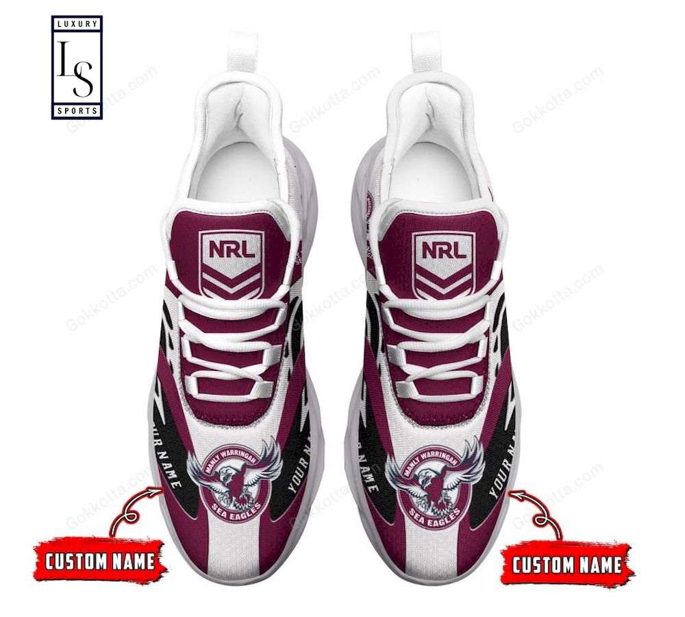 Manly Warringah Sea Eagles NRL Personalized Max Soul Shoes - Famjoys Manly Warringah Sea Eagles NRL Personalized Max Soul Shoes - Famjoys