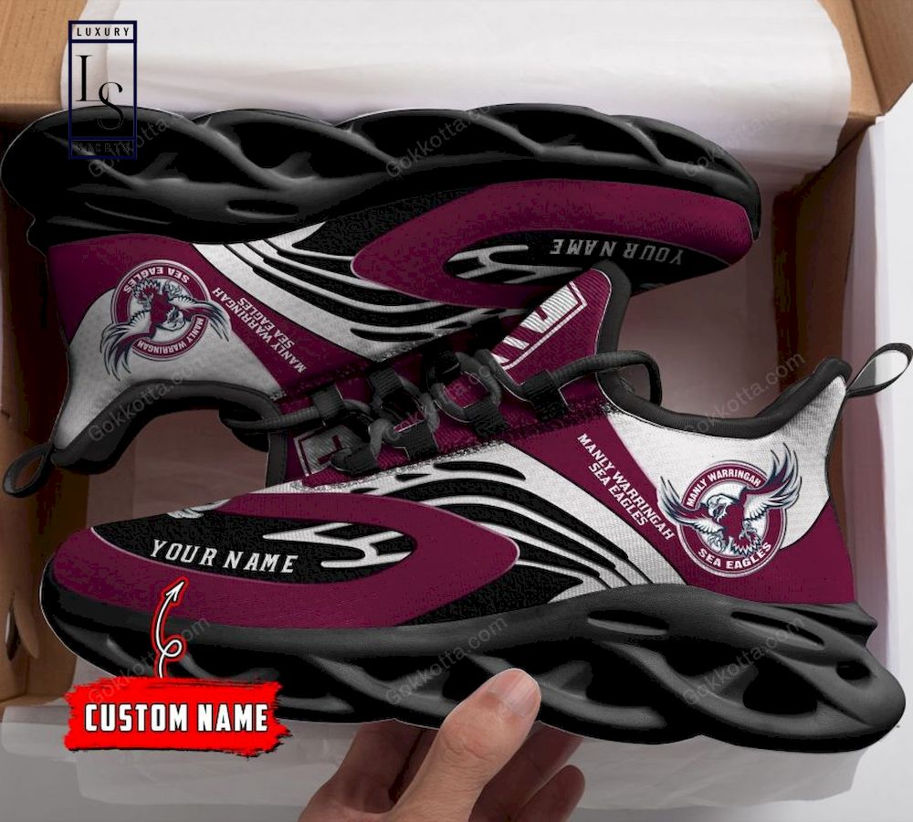 Manly Warringah Sea Eagles NRL Personalized Max Soul Shoes - Famjoys Manly Warringah Sea Eagles NRL Personalized Max Soul Shoes - Famjoys