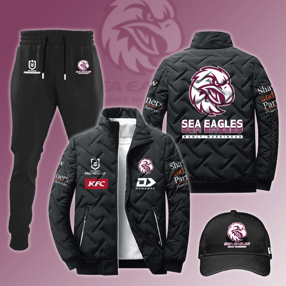 Manly Warringah Sea Eagles Puffer Jacket NQ1 - Famjoys Manly Warringah Sea Eagles Puffer Jacket NQ1 - Famjoys