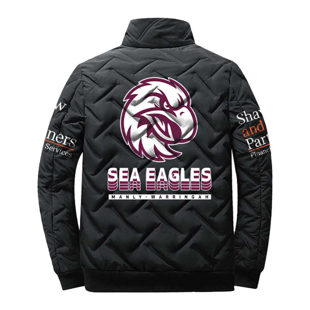 Manly Warringah Sea Eagles Puffer Jacket NQ1 - Famjoys Manly Warringah Sea Eagles Puffer Jacket NQ1 - Famjoys