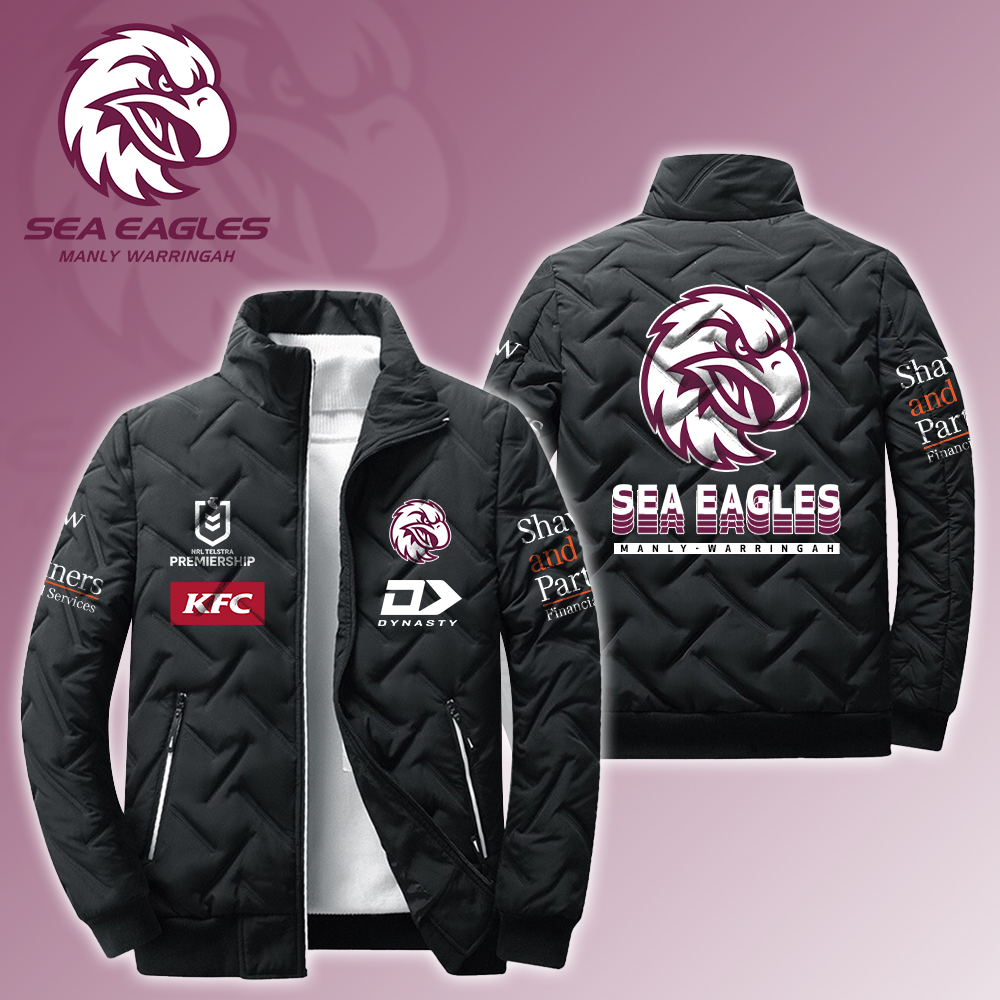 Manly Warringah Sea Eagles Puffer Jacket NQ1 - Famjoys Manly Warringah Sea Eagles Puffer Jacket NQ1 - Famjoys