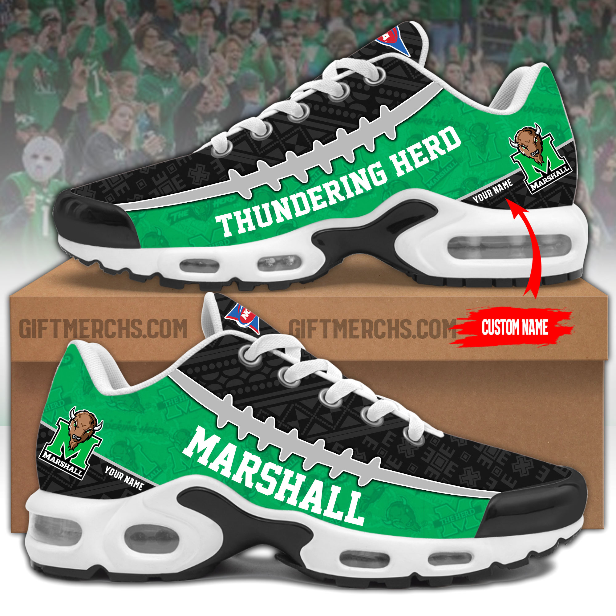 Marshall Thundering Herd Personalized Shoes - Famjoys Marshall Thundering Herd Personalized Shoes - Famjoys