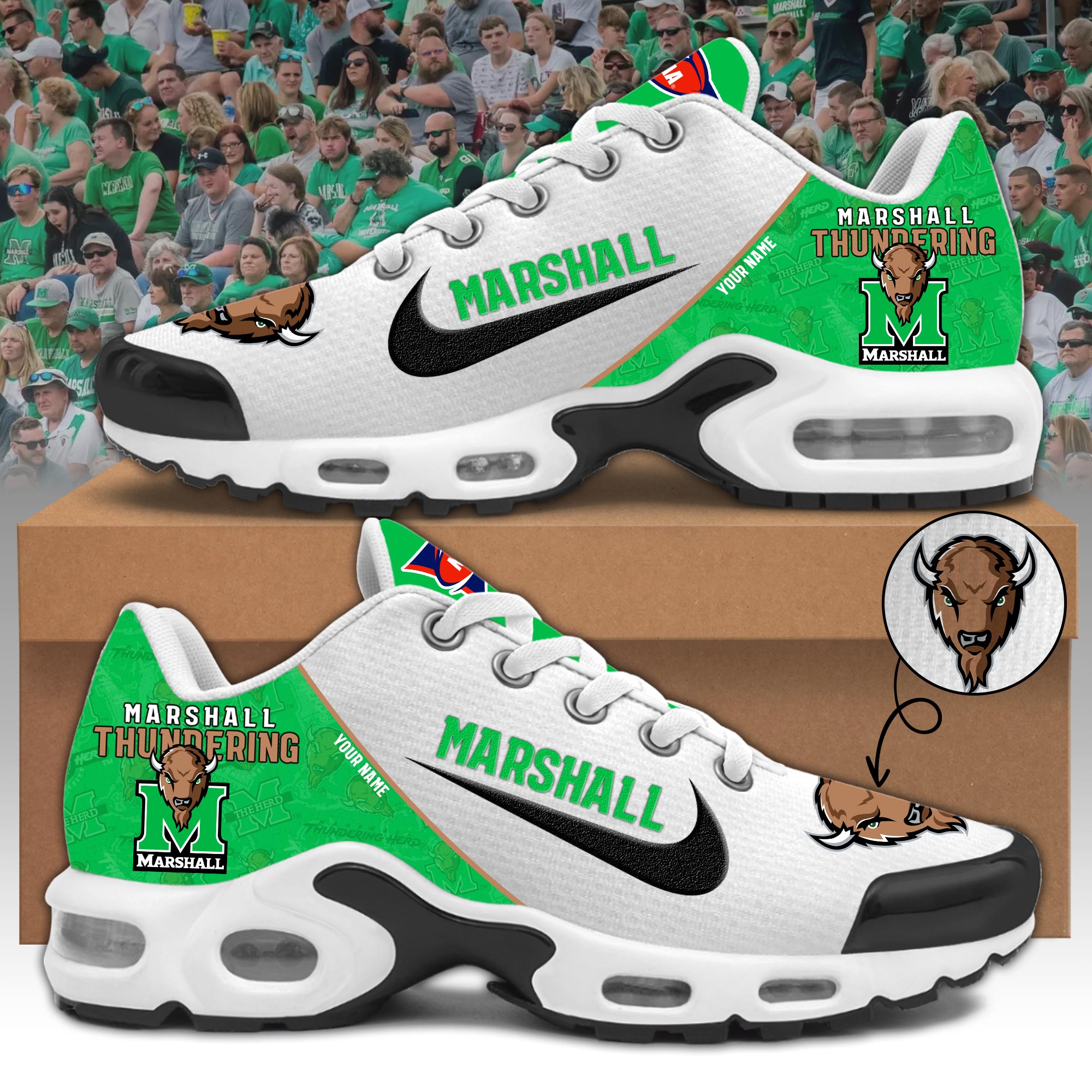 Marshall Thundering Herd Personalized Shoes - Famjoys Marshall Thundering Herd Personalized Shoes - Famjoys