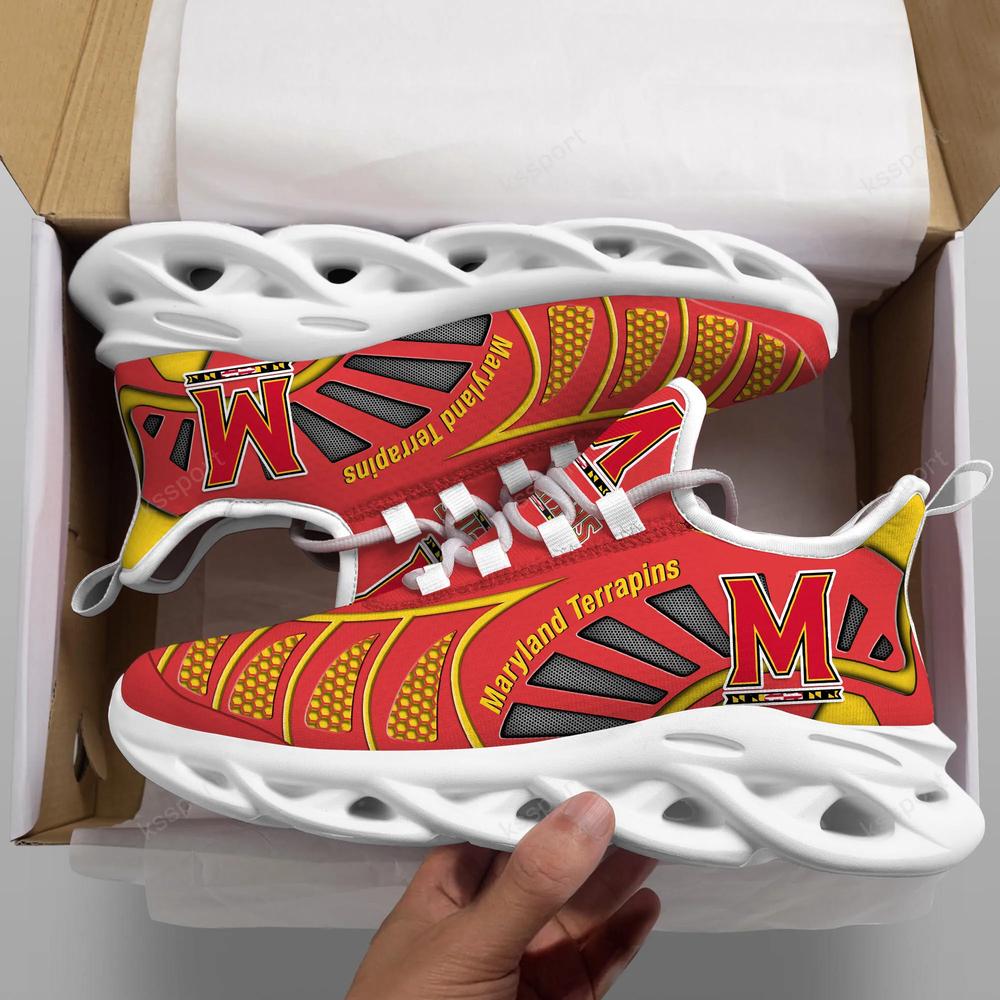 Maryland Terrapins Max Soul Clunky, Black And White Running Shoes - Famjoys Maryland Terrapins Max Soul Clunky, Black And White Running Shoes - Famjoys