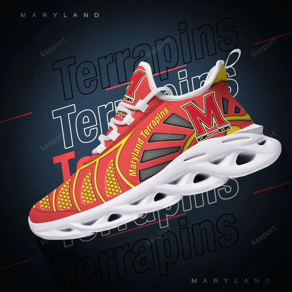 Maryland Terrapins Max Soul Clunky, Black And White Running Shoes - Famjoys Maryland Terrapins Max Soul Clunky, Black And White Running Shoes - Famjoys