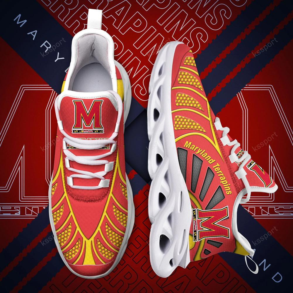 Maryland Terrapins Max Soul Clunky, Black And White Running Shoes - Famjoys Maryland Terrapins Max Soul Clunky, Black And White Running Shoes - Famjoys